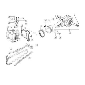 Cylindre - Vilebrequin Agility City 16" 150 4T AC