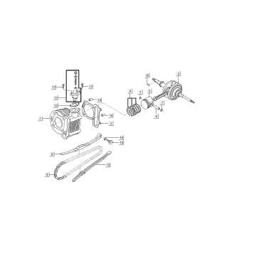 Cylindre - Piston - Vilebrequin Kymco Like 50 4T AC Euro 4 2018→