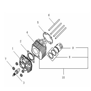 Cylindre - Piston - Culasse Generic Ideo 50 2T AC 2010 bleu 25km/h