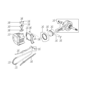 Cylindre - Piston - Vilebrequin Kymco People One 125i 4T AC