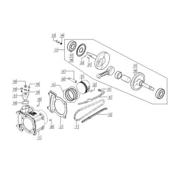 Cylindre - Piston - Vilebrequin Kymco People S 300i 4T LC
