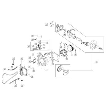 Cylindre - Piston - Vilebrequin Kymco Xciting 500i 4T LC