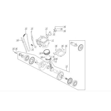 Cylindre/piston/vilebrequin Kymco MXU 300