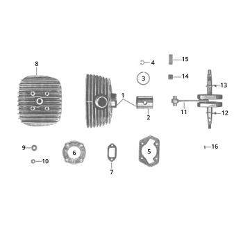 Cylindre - Piston - Culasse - Vilebrequin  Zündapp C50 Sport 517-21LA