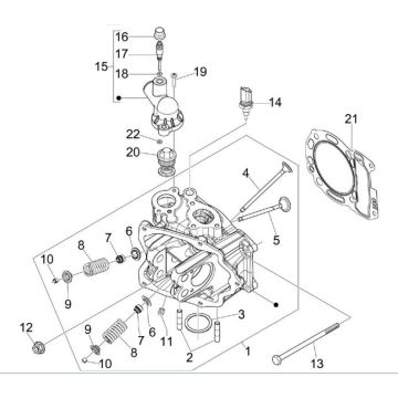 Culasse Piaggio MP3 300 ie E4 LT BUSINESS - SPORT NOABS-ABS 2016 - 2018 (EMEA)