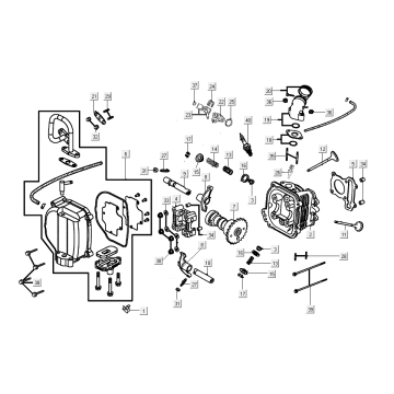 Culasse Kymco VP50i injection euro4 tecno argent