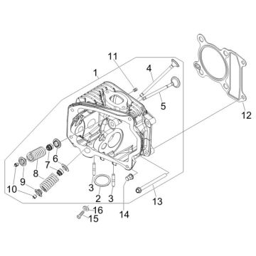 Culasse Vespa Lx 25km 4 temps 2 soupapes