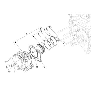 Groupe d'axes de piston Piaggio MP3 300 ie E4 LT BUSINESS - SPORT NOABS-ABS 2016 - 2018 (EMEA)