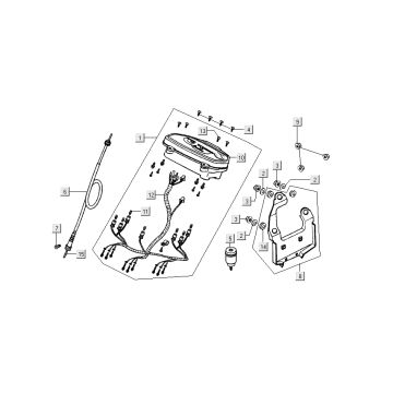 Compteur - Câble de compteur Kymco Dink 50 2T LC argent