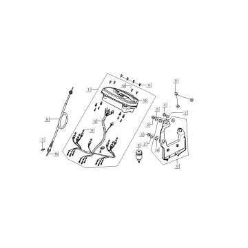 Câble Comptoir Cockpit Kymco Dink AC 2 temps Argent