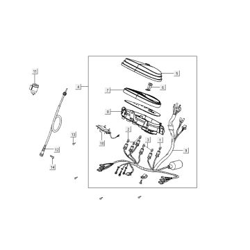 Cockpit - Câble de comptoir Kymco Like 4 temps noir brillant comme T T 2015