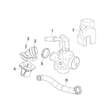 Carburateur - Collecteur d’admission Piaggio Liberty 50 2T AC