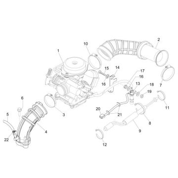 Carburateur Vespa Sprint 45km 4 temps 4 soupapes
