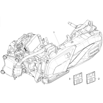 Bloc moteur complet Piaggio Beverly 300 HPE 4V ABS Euro 5 2021-2022