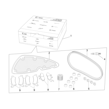 Kit complet d'usure et d'entretien MP3 500 LT Sport 2014-2016