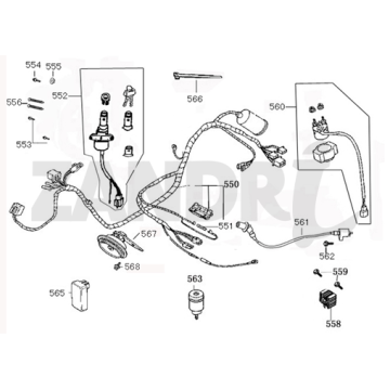 Faisceau de câblage de verrouillage d'allumage BTC Riva Sport bronze