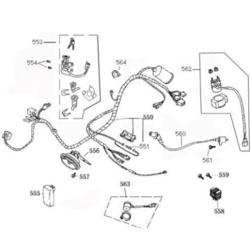 Faisceau de fils d'allumage China Retro Extra noir mat