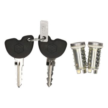 Serrure / neiman kit  (2 pièces) Clé logo Piaggio Zip 2/4 temps 2000->/Zip SP/Typhoon 50 2 temps 2010-2016/Liberty 50-125-150 2/4 temps/Fly 50 2/4- course <-2011 5735125 original