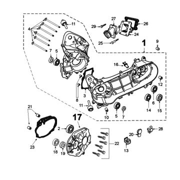Crankcase Peugeot Kisbee 2-takt