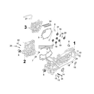 Crankcase Peugeot Tweet 125i E5 FL 2023-2025