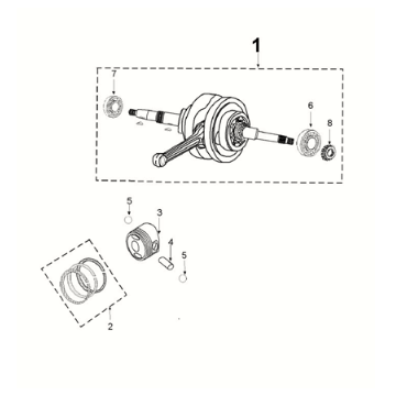 Crankshaft piston Peugeot Django 125 EFI E5 2021-2022