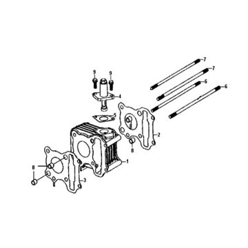 Cylinder - koppakking - voetpakking Sym Crox 50 E4