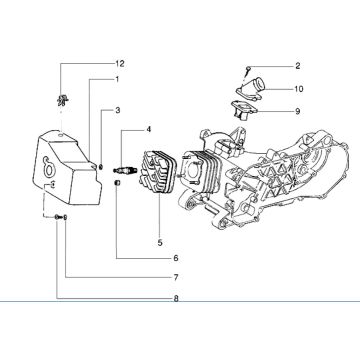 Tuyaux d'admission et d'admission du capot de refroidissement de culasse Piaggio Zip RST