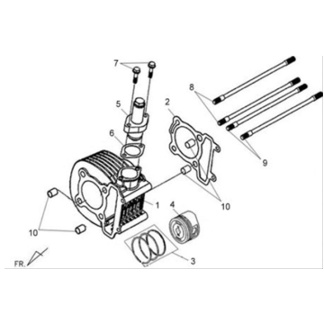 Joint de cylindre/culasse/joint de base Sym X'PRO 125