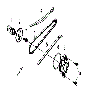 Classe de cache CamChain Sym Orbit II (WH8018P) blanche