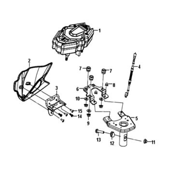 Dashboard - tellerkabel - draadboom Sym Crox 50 E4 BLUE/GRAY (BU-300S/GY-7450U)