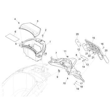 Couvercles arrière Piaggio Liberty 125 4 temps 3V IE ABS (IGET Euro 5)