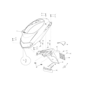 Spoiler inférieur Piaggio Liberty 4 temps noir 98/a