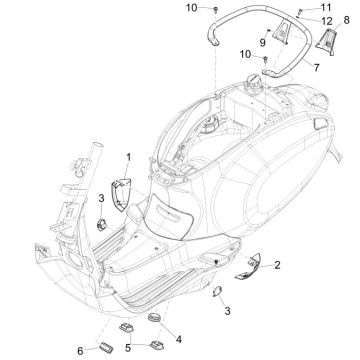 Capot latéral - Spoiler Vespa Primavera 125 4T 3V IE ABS