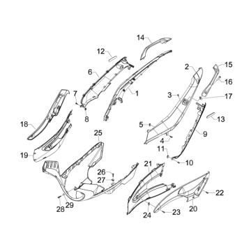 Caches latéraux - Spoiler Gilera Runner 50 SP 2010-2017 Silver 760/B
