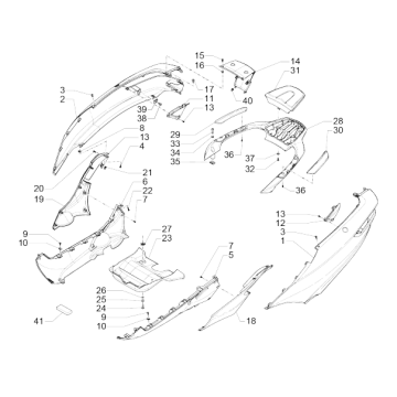 Bulles de moto Piaggio MP3 500 LT Sport 2014-2016 noir mat