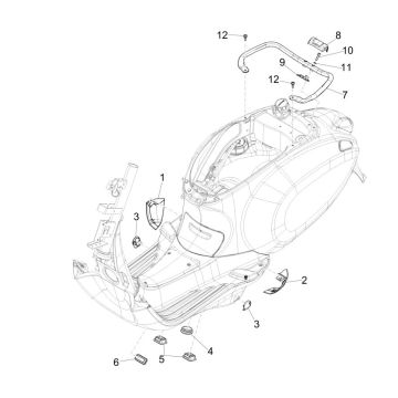 Caches latéraux - Spoiler Vespa Sprint 125 4T 3V IE ABS