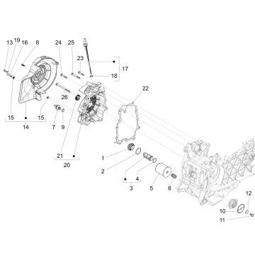 Capot Volant moteur magnétique - Filtre à huile Vespa Primavera 125 4T 3V IE ABS