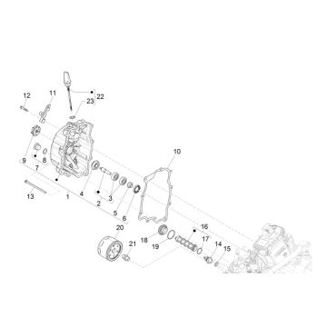 Couvre-volant magnétique - Filtre à huile Piaggio MP3 300 HPE/300 HPE SPORT E5 ABS 2020-2022 (EMEA)