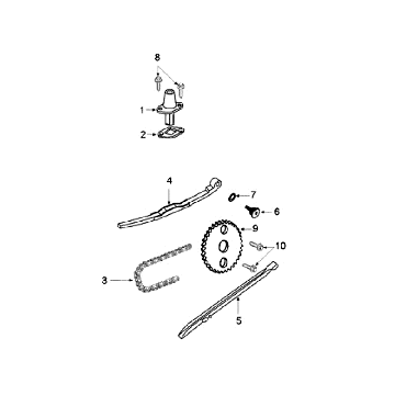 Chaîne de distribution - Guides de chaîne Peugeot Kisbee 50 4T AC Euro 2 â†2018 blanc