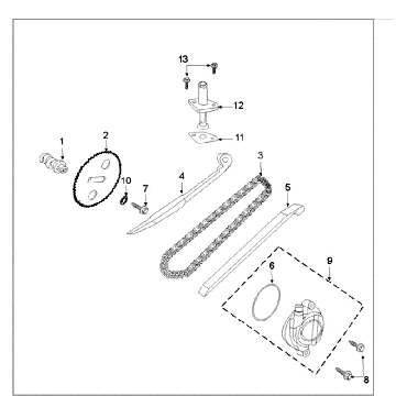 Chaîne de distribution - Guides de chaîne Peugeot Ludix 50 2T 14" noir