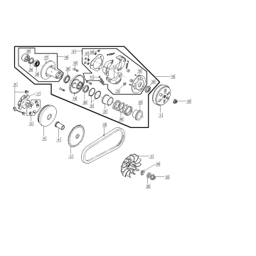 Variateur d'embrayage Kymco People S 50i E4 Blue