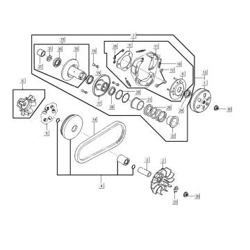 Accouplement de variateur Kymco People S150i E4