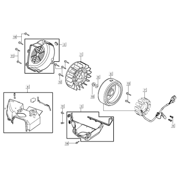 Refroidissement d'allumage Kymco Agility 16+ 4T 150I E4