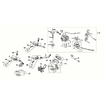 ECU - Corps d'accélérateur - Injecteur - Collecteur d'admission Sym Fiddle ll Euro 5