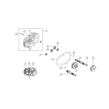 eindoverbr - carter moteur Kymco Super 8 4 temps (2007-2009) Rouge noir