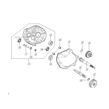 Transmission finale Kymco New Dink 4 temps bleu océan profond