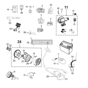 Electric equipment Peugeot Tweet 125i E5 FL 2023-2025