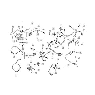 Elektra - Serrure d'allumage Kymco New Dink 4 temps gris foncé