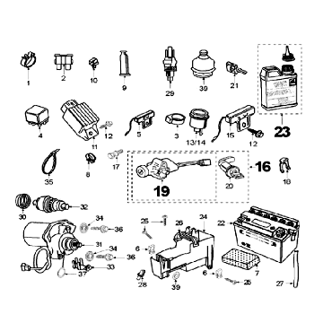 Pièce électrique Peugeot Speedfight 2 AC Noir