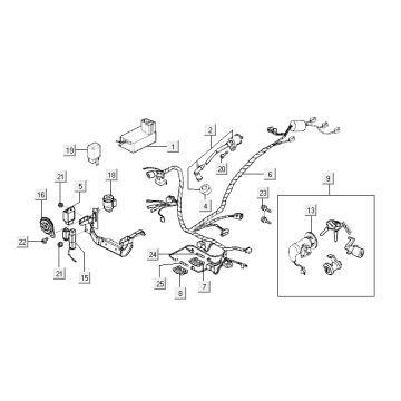 Pièces électriques Kymco Super9 2t lc o.m noir-jaune mat